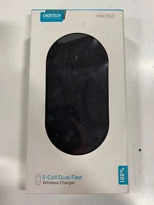 CHOETECH Universal Wireless Dual Pad Charger - Black - Image 1 of 2