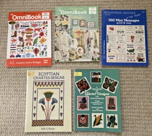 Cross Stitch Book Lot Jeanette Crews Burdett Dover Omnibook Quickies Baby Egypt - Picture 1 of 24
