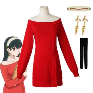 Spy Family Yor Forger Cos Clothing Carnival Cosplay Suit Red Sweater Dress Gift - Picture 1 of 21