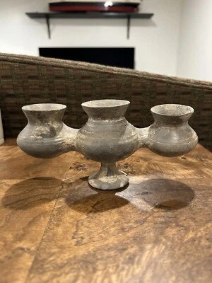 Rare Gray Ancient Ceremonial Jug, Ancient Vessel, Ancient Clay Pot/Vase  - Image 1 of 4