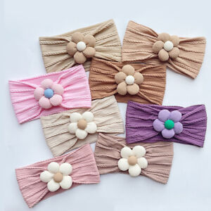 Baby Girls Elastic Flower Hairband Soft Bows Headband Newborn Sweet Cute A