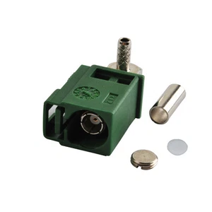 Fakra Jack E right angle connecntor Green/6002 Car TV1 - Picture 1 of 3