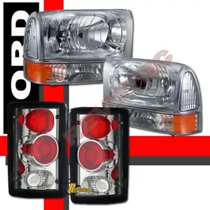 00 01 02 03 04 Ford Excursion Headlights Corner Bumper & Tail Lights Chrome - Foto 1 di 4
