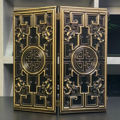 Backgammon Set, Wooden Backgammon Game Board, Stylized Maze Theme,Gift Idea - Image 1 of 4