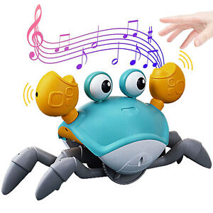 Sensing Crawling Crab Interactive Walking Dancing Toy Clockwork Baby Toys