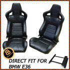 Bb6 Bmw E36 + M3 Reclining Tilting Bucket Sports Seats Black Pair