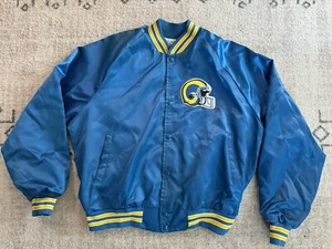 VIntage Chalk Line Los Angeles LA Rams St Louis Snap Jacket Adult XL Blue Lined - Picture 1 of 9