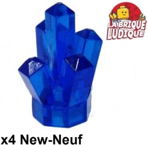 Lego 4x Rock Stone Crystal Diamond Blue Trans Dark Blue 52 New - Picture 1 of 1