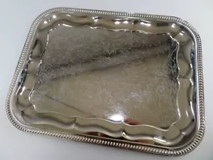 Vintage Finest Plated Steel Serving Platter Made in Hong Kong - Picture 1 of 10
