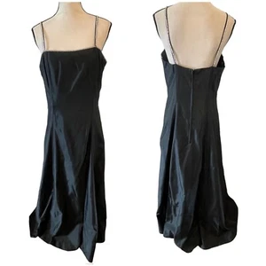 Jessica McClintock Gunne Sax Black Maxi Gown Dress Rhinestones Tulle Sz 13 USA - Picture 1 of 13