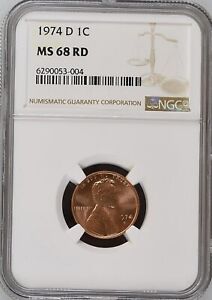 1974-D 1C RD Lincoln Memorial One Cent  NGC MS68RD  6290053-004