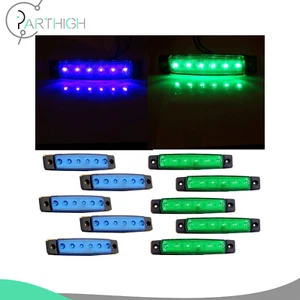 10x Green / Blue LED Clearance Side Marker Lights Waterproof For Trailer Truck - Picture 1 of 12
