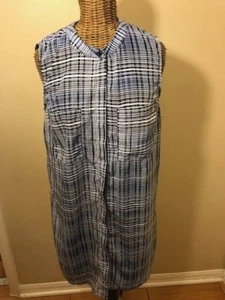 MOSSIMO - ÄRMELLOSES KLEID SCHWARZ WEISS BLAU MEHRFARBIG GESTREIFT - SP - Bild 1 von 4