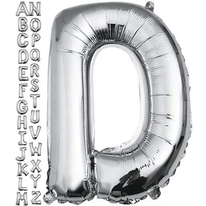 40 inch Silver Letter D Balloon Big Size Alphabet Foil Mylar Helium Balloons ... - Picture 1 of 4