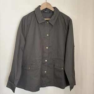 Allegra K Womens Twill Chore Coat XL Army Green Lightweight Pockets Gorpcore - Picture 1 of 10