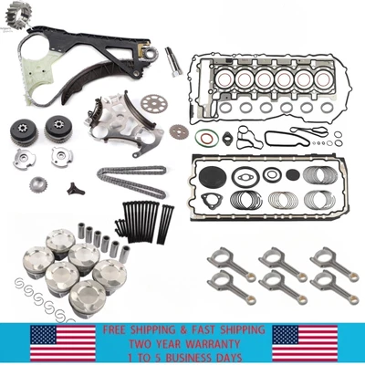 3.0L Head Gasket Piston Rod Timing Chain Kit For BMW 335i 535i X3 X5 N55 2008-19 - Изображение 1 из 4