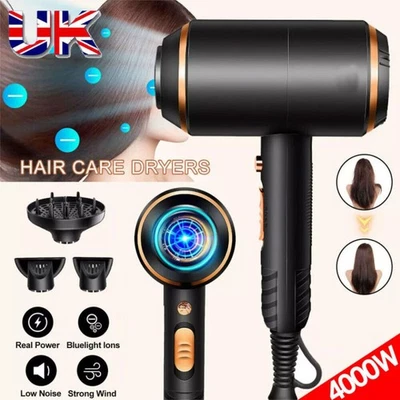 Professional Hair Dryer 4000W Fast Drying Ionic Hairdryer with Diffuser Hairdrye