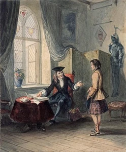 John Cawse (1778-1862) Watercolour Painting 1831 Sir John Redgauntlet & Steenie - Picture 1 of 12