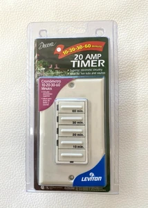Leviton Decora 20 Amp 60 Minuti Timer da Parete 6260M Mandorla Confezione Vendita al Dettaglio - Foto 1 di 2