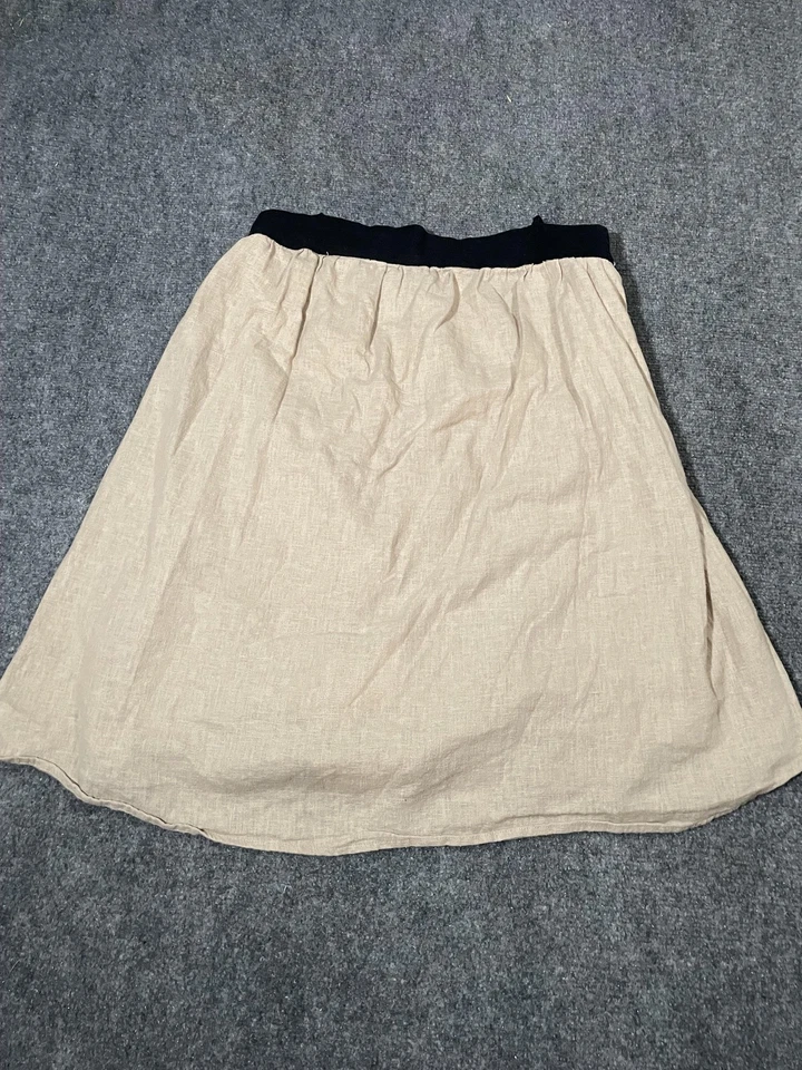 Abercrombie & Fitch Skirt Womens Small Beige Linen Blend academia babydoll y2k - Image 1 of 4