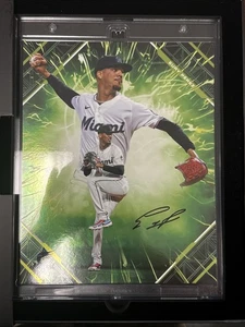 Eury Perez 2025 Fanatics Under Wraps Emanate Auto 8x10 Green /99 In Hand W/Case - Picture 1 of 4