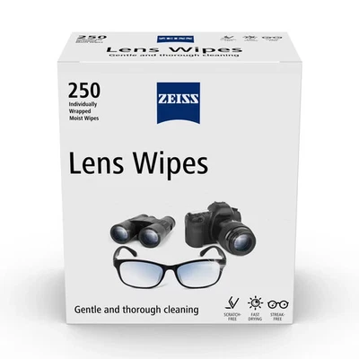 Zeiss Lens Cleaning Wipes Individuly Wrapped Pack of 250 Wipes