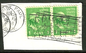 TRIPLE STRIKE St Paul MINN Cancel 1 Cent Commemoraative 1938 President US 59B11 - Picture 1 of 2