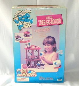 Vintage 1996 Irwin The Smurfs Musical Tree-Go-Round 2 In 1 Amusement Park Toy - Picture 1 of 15