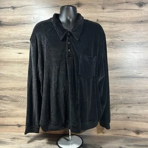 IRVINE PARK Velour Black  1/4 Button Sweater Men’s 3XL - Picture 1 of 8