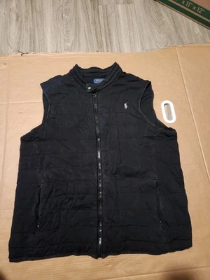Polo Ralph Lauren Chaleco Acolchado Chaqueta Para Hombre Talla 2XL Negro Bolsillos Forrado Foto 1 de 4