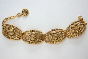 Bracciale-Bronzo Dorato-firmato Buffet Francia Vintage - Foto 1 di 10
