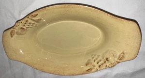 Vtg Casa Stone Madeira Harvest Gold Mustard Yellow Oval Serving Dish 10” X 5.5” - Picture 1 of 3