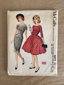 McCalls 5072 Junior Teen Dress Slim or Full Pattern Bust 32 Size 12 UNCUT - Picture 1 of 3