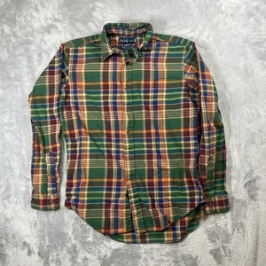VTG 90s Polo Ralph Lauren Plaid Multicolor Classic Fit Flannel Button Up Size M - Picture 1 of 9
