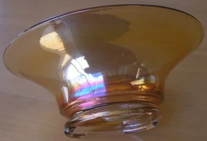 Large Vintage Carnival Depression Iridescent Footed Marigold Glass Bowl 9 3/4" - Picture 1 of 9