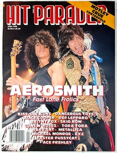 Hit Parader April 1990 Aerosmith, KISS, Ace Frehley, LA Guns, Dangerous Toys EZO - Picture 1 of 22