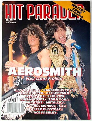 Hit Parader April 1990 Aerosmith, KISS, Ace Frehley, LA Guns, Dangerous Toys EZO - Image 1 of 4