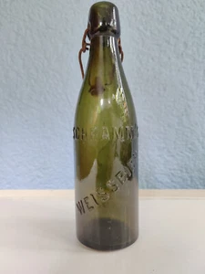 Alte grüne Bierflasche, Prägeflasche, Schramm´s Weissbier 0,5 L München - Bild 1 von 1