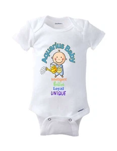 Aquarius Baby Adorable Zodiac Onesie - Picture 1 of 14
