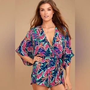 Lulus Hypnotized Purple Print Romper, XS - Picture 1 of 10