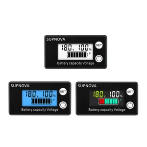 LCD Battery Capacity Indicator DC 8-100V Voltmeter Gauge With Alarm - Picture 1 of 14