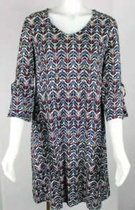 Chicos Strick Trapez Kleid in Cool Multi Blau Weiß Mauve Gr. 1/M/8 10-Neu mit Etikett - Bild 1 von 4