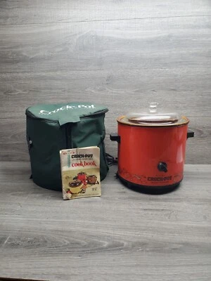 Vth Retro Rival Slow Cooker Crock Pot 3 1/2 Qt. Flame Red Orange Model 3100  - Image 1 of 4