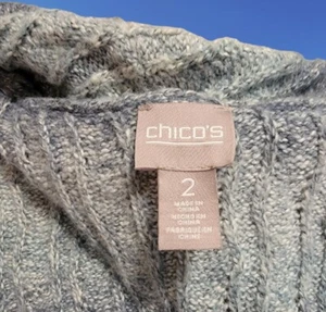 Chicos Größe 2 (12) Weste Staubtuch vorne offen küstengrau Streifen Pullover T18 - Bild 1 von 6