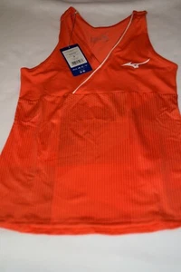 MIZUNO WOMENS PRINTED TANK TOP RUNNING GYM YOGA K2GA921056 XL CORAL BRAND NEW - Picture 1 of 4
