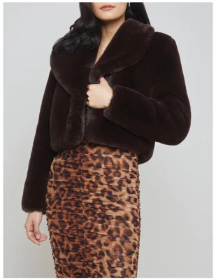 L'AGENCE Women's Faux Fur Jacket Fur Coat - Image 1 of 4