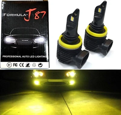 LED Kit M10 100W H11 3000K Yellow Two Bulbs Head Light Low Beam Replacement Lamp - Image 1 of 4