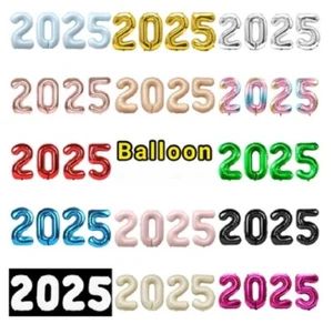 Palloncini 16" 40" Numero 2025 Prom Foil Palloncini Capodanno Grad Float Elio US - Foto 1 di 25