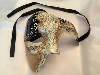 Venetian Type Hand Painted Musical Design Phantom Of The Opera Masquerade Mask - Image 1 of 4