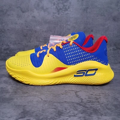 Tênis de basquete masculino Under Armour Curry 4 Flotro Curry Jam 11,5 azul amarelo - Imagem 1 de 4